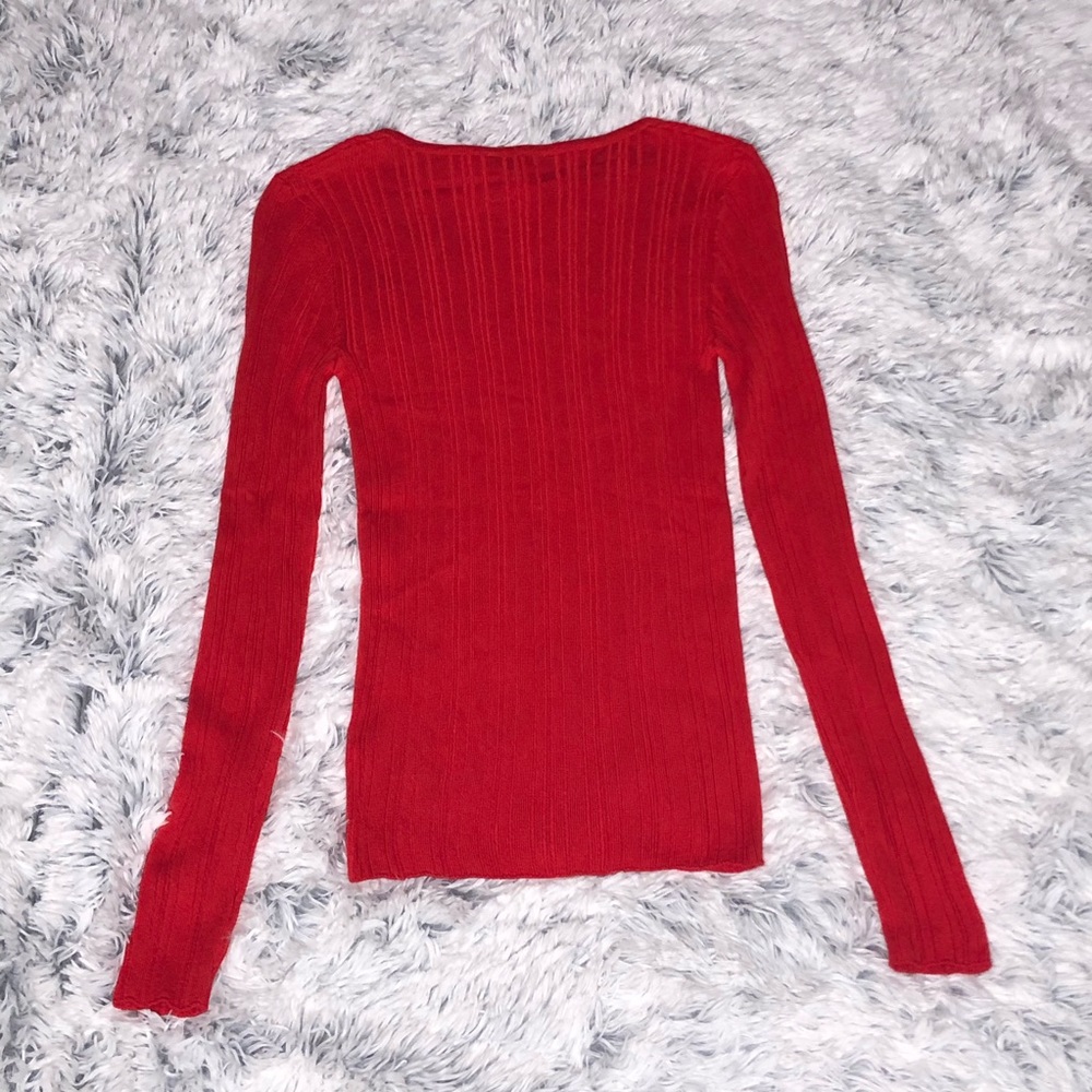 Topshop Split Neck Ribbed Sweater - image 3